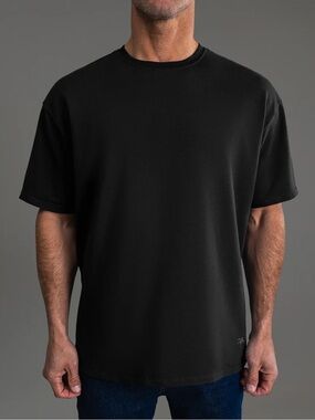 SENE Men's Heavyweight Classic Black Crewneck T-Shirt Small